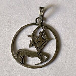 Vintage Sagittarius zodiac pendant 925 Mexico Sterling Silver